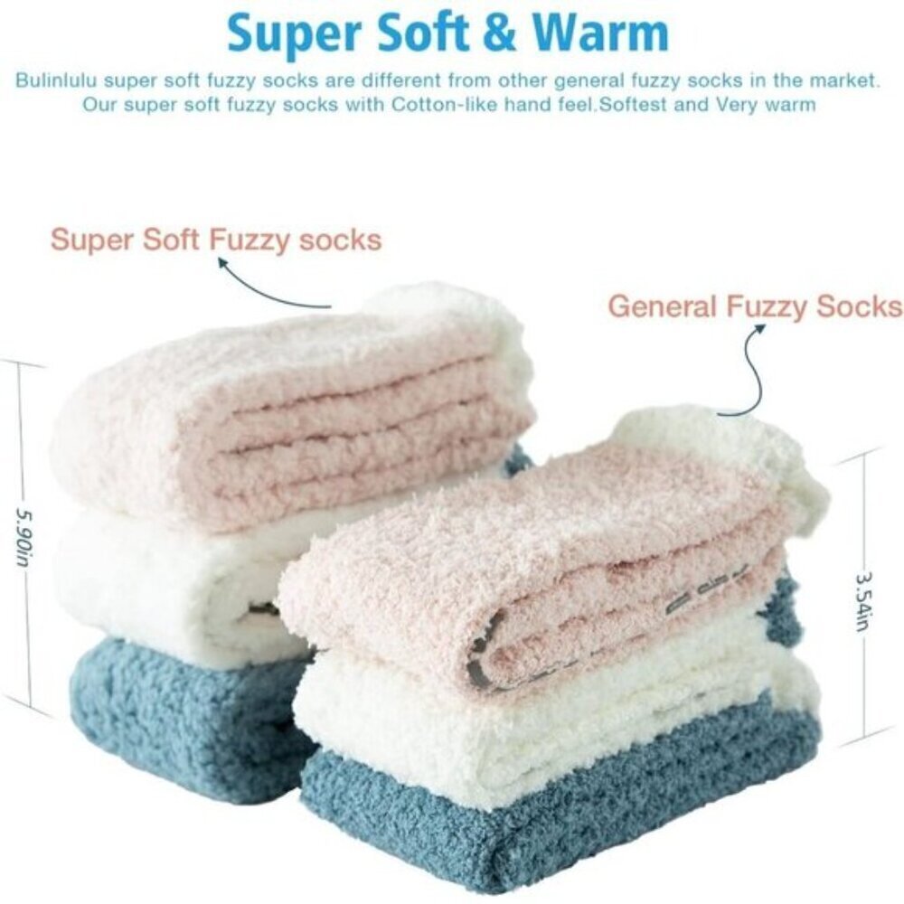Women’s Fuzzy Socks with Grips – Soft, Cozy, Warm & Non-Slip Winter Slipper So - Picture 3 of 7